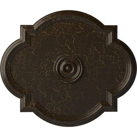 Waltz Ceiling Medallion (Canopies up to 5 1/4"), 24"W x 20 1/2"H x 1 1/8"P, Stone Hearth Crackle